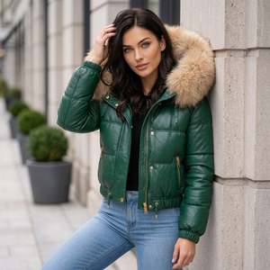 Chaqueta de Invierno para Mujer, con Capucha de Piel de Zorro Genuina, Acolchada, Resistente al Viento, Estilo Urbano - Product Image 5