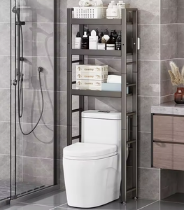 OEM/ODM Vietnam Three Layer Toilet <b>Storage</b> Rack Metal Bathroom Organizer Shelf Floor Standing Over Toilet <b>Storage</b> <b>Unit</b> - Product Image 5