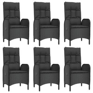 Ensemble de salle à manger de patio en rotin PE noir avec acier thermolaqué et verre trempé pour les aménagements de jardin - Product Image 4