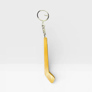 Top Quality Hockey keychain Children's Ice Hockey Stick Keychain <b>Mini</b> Wooden Promotional <b>Keyring</b> for Tournaments - Product Image 1