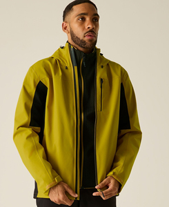 Veste coupe-vent à capuche pour homme, vert olive, manches longues, fermeture éclair, style sportif, vêtements d'extérieur d'automne, imperméable, revêtement PU - Product Image 1