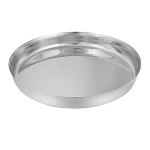 Assiette ronde en acier inoxydable, assiette à dîner, plateau indien Thali, plateau à repas, acier inoxydable Khomcha - Product Image 1