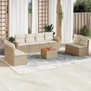 Conjunto de Sofás de Jardín en Beige y Blanco Crema para Patio, Muebles de Exterior Elegantes - Product Image 1