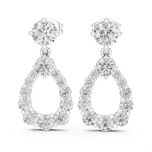 Round Cut Diamond Earring Moissanite 925 Sterling <b>Silver</b> Elegant Jewelry Customizable <b>Studs</b> For Women At Best Price - Product Image 1