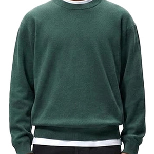Men's Solid Green Knitted Pullover Sweater Full Sleeve Cotton Autumn Wear - Product Image 6