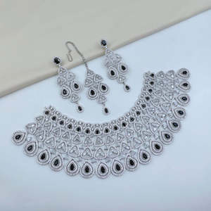 ชุดสร้อยคอชุบทองประดับเพชรแบบอเมริกันสำหรับผู้หญิง - Product Image 1