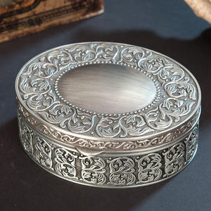Artisan Carved Metal <b>Storage</b> <b>Box</b> with Custom Design-Premium Tabletop Decor by Tradebyd - Product Image 1