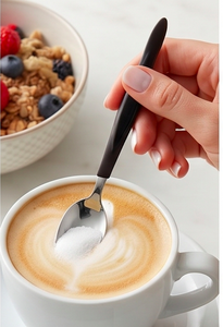 Modern Flatware Set of 4 With <b>Mirror</b> Polished Stainless Steel Utensils Black <b>Plastic</b> Handles Dishwasher Safe Catering Use - Product Image 4