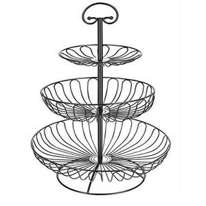 Corbeille à fruits en métal moderne pour cuisine, 3 niveaux, design antique, fabriquée à la main avec des matériaux robustes de qualité supérieure pour un usage quotidien - Product Image 5