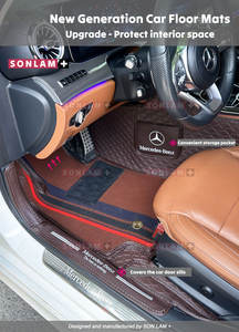 Alfombrillas de coche de cuero de carbono ODM Nano al por mayor, accesorios para coches de lujo, alfombrillas de coche personalizadas, juego completo de Mercedes Benz Clase E - Product Image 4