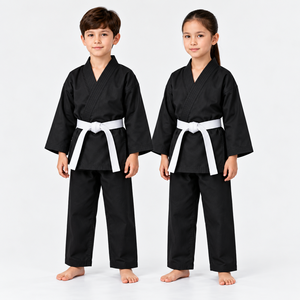 Traje de Karate Personalizado para Niños, Uniforme de Entrenamiento de Artes Marciales, Uniforme de Competición, 100% Algodón, Cuello en V, Corte Holgado, 240g, Ligero, Tipo Seda - Product Image 1