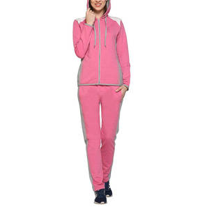 Conjunto Deportivo de 2 Piezas para Mujer, con Capucha, Manga Larga, Cierre de Cremallera, Corte Holgado, Color Rosa Sólido, Transpirable, de Poliéster, para Otoño, Venta al Por Mayor - Product Image 6