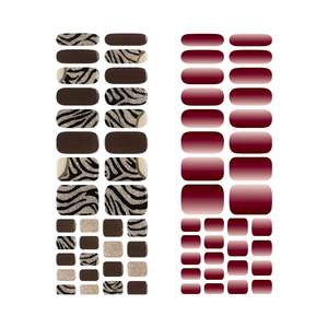 Autocollants pour ongles semi-durcis, fabricant coréen OEM, autocollants pour ongles en gel, Savanna Red Wine - Product Image 3