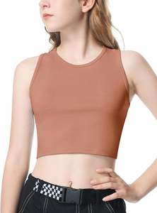 Top Corto Deportivo Personalizado al por Mayor para Mujer, Sin Mangas, para Gimnasio, Yoga, Ejercicio, Ropa Deportiva Elástica, Top Corto de Yoga al por Mayor - Product Image 2