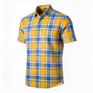 เสื้อเชิ้ตผ้าแคนวาสผู้ชาย แขนสั้น คุณภาพสูง แห้งเร็ว สีพื้น บริการ OEM โรงงานขายส่ง ผู้จัดจำหน่าย - Product Image 3