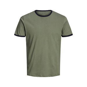 T-shirts pour hommes à col montant, personnalisables avec logo, de qualité supérieure, 100% coton, respirants, séchage rapide, manches courtes, poids lourd - Product Image 3