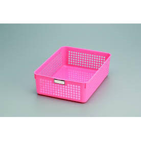 Cesto portaoggetti orizzontale nome Inomata B5 in colore rosa - Product Image 1