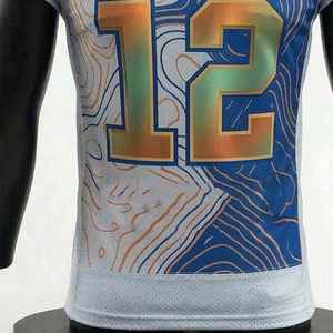 High Quality Wholesale Price Custom Digital Printing American Football Jersey Breathable Quick Dry Short Sleeve Sports Wear - Product Image 6