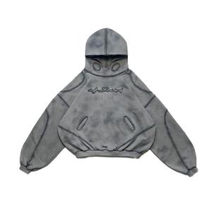 Sweat à capuche surdimensionné pour homme en coton délavé à l'acide, style vintage, streetwear décontracté, pull personnalisé de qualité supérieure - Product Image 1