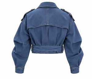 เสื้อแจ็คเก็ตยีนส์ผู้หญิงแขนยาวคอปกพับได้ - Product Image 6