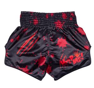 Shorts de Muay Thai Fairtex Noir Rouge Imprimé Éclaboussures Unisexe Vêtements d'Arts Martiaux Mixtes Coupe Classique Respirant Durable Polyester Flamme - Product Image 2