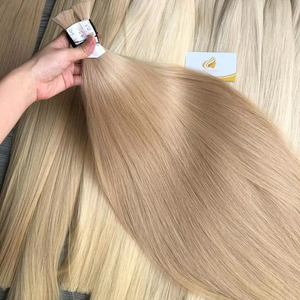 Extensiones de Cabello Remy Hechas en Vietnam, Doble Trama, Virgen, Sedoso, Liso, Ondulado, Rubio, Alta Calidad, 100% de un Solo Donante, Decoloración - Product Image 1