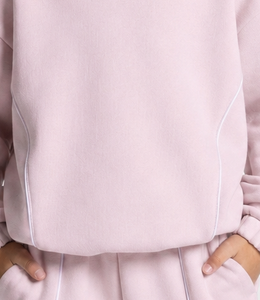 Sudadera con Capucha Rosa Claro para Niñas, con Líneas en Contraste, Logotipo Personalizado, Estilo Casual, Talla Grande, Sudadera de Felpa Premium para Niñas - Product Image 3