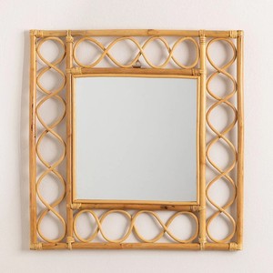 Miroirs en rotin à bords courbes modernes, miroir mural pour salle de bain, prix compétitif, ameublement pour la maison - Product Image 5