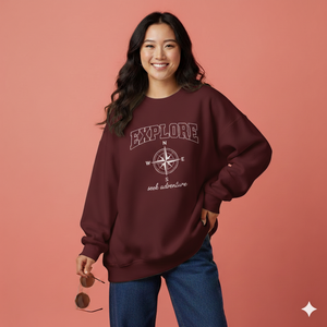 Sudadera Larga de Punto para Mujer, Estilo Oversize, para Invierno, Diseño Contemporáneo y Relajado, Felpa de Algodón Grueso, para Uso Diario - Product Image 1