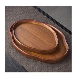 Plateaux en bois naturel pour servir du thé ou du café, disponibles en formes rondes et rectangulaires - Product Image 4