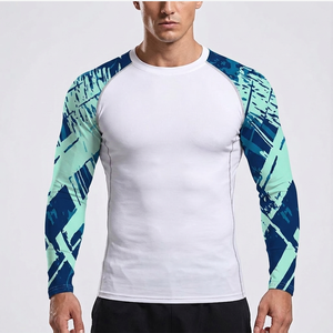 <b>Men</b> Long Sleeve Rash Guard <b>Compression</b> <b>Shirt</b> Quick Dry Breathable MMA Fight Top Custom Logo - Product Image 1