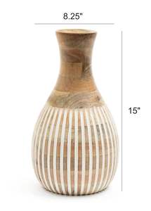 Vase à fleurs en bois de style vintage fait à la main pour un mariage rustique ou une décoration intérieure avec des fleurs fraîches ou artificielles - Product Image 3