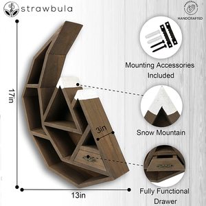 Étagère Murale en Bois en Forme de Lune Croissante pour Cristaux, Vente en Gros, MOQ, Décoration Murale - Product Image 2