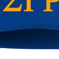 Bonnet tricoté Sigma Gamma Rho bleu roi pour femme, brodé, chaud, à revers, personnalisé, pour sororité universitaire grecque