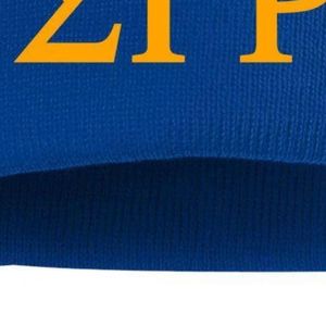 Bonnet tricoté Sigma Gamma Rho bleu roi pour femme, brodé, chaud, à revers, personnalisé, pour sororité universitaire grecque - Product Image 2