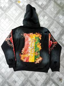 Custom Streetwear Style Cotton <b>Fleece</b> DTG Print Hoodie Regular Fit Sun Faded Ripped <b>Men</b> Fashion <b>Zip</b> <b>Up</b> Hoodie - Product Image 3