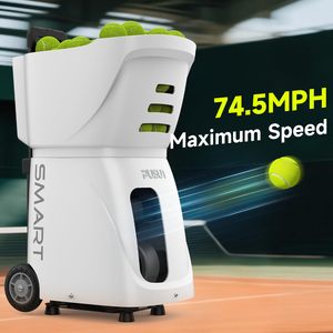 Machine de service de pickleball portable PP-Smart Pro, contrôlée par application, capacité de 80 balles, vitesse de 20-120 km/h, service à rotation interne - Product Image 6