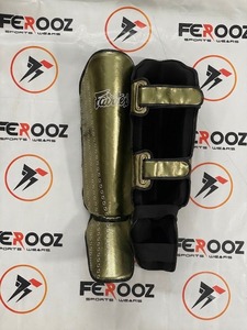Protège-tibias Fairtex en cuir véritable noir – Équipement de protection pour l'entraînement professionnel et les séances de gym quotidiennes – Conception haut de gamme - Product Image 1