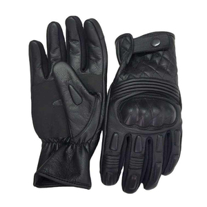 Black <b>Leather</b> Motorbike <b>Gloves</b> Wrist-Length Sporty Style Breathable Unlined for Cycling Spring Autumn Use Motorcycle <b>Gloves</b> <b>men</b>. - Product Image 5