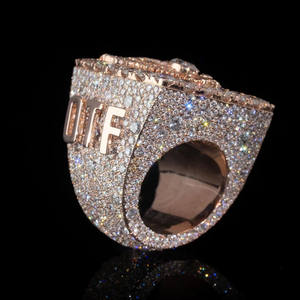 Anillo de compromiso y boda para hombre con diamantes de moissanita, diseño de águila, plata de ley 925, estilo hip hop, joyería llamativa. - Product Image 5