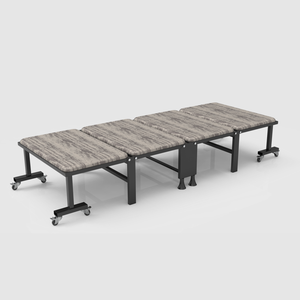 Lit d'appoint pliable moderne en acier, gain de place, avec roulettes verrouillables, lit temporaire portable, cadre métallique robuste - Product Image 4