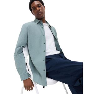 Men’s Cotton Rich <b>Seersucker</b> Casual <b>Shirt</b> – Lightweight Textured Summer Button Down Full Sleeve Comfort Fit <b>Shirt</b> - Product Image 1