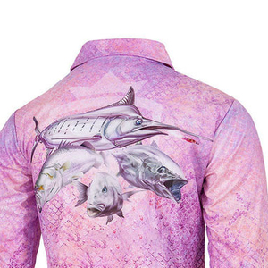 เสื้อโปโลตกปลาคุณภาพสูงแบบกำหนดเองได้สำหรับทุกเพศ ผลิตจากโพลีเอสเตอร์ 100% ป้องกันรังสียูวี 50 ระบายอากาศได้ดี พิมพ์ลาย แขนสั้น - Product Image 3