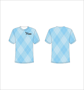Ferocious <b>Men</b> s <b>Blue</b> Argyle Pattern Short Sleeve T Shirt Regular Fit O Neck Breathable Polyester Casual Wear Wholesale OEM - Product Image 1