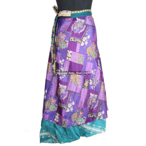 Nuevas faldas estilo gitano hippie bohemio indio retro con estampado paisley, de seda, casuales, reversibles, mágicas, de 38 pulgadas de largo, tipo halter/tubo. - Product Image 1