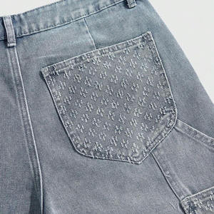 RELICSTAR CARPORATION Pantalones Cortos de Mezclilla Premium para Hombre, Corte Recto, Cintura Media, Estilo Y2K, Lavados, Casuales, Transpirables, para Verano, 100% Algodón - Product Image 3