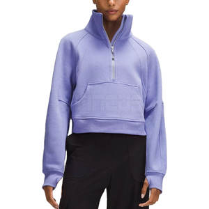 Sudadera personalizada para mujer, ropa deportiva transpirable, sudadera con media cremallera hecha en Pakistán - Product Image 1