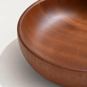 Tazón Decorativo de Madera para Servir, Tazón de Madera Natural para Ensaladas y Frutas, Hecho a Mano, Rústico, Vajilla para Cocina y Comedor, Centro de Mesa Rústico para el Hogar - Product Image 3