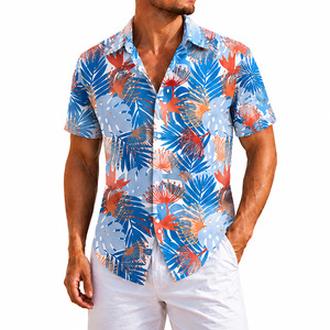 Chemise hawaïenne à fleurs tropicales pour homme, personnalisée par sublimation, manches courtes, décontractée, été, plage, imprimée, boutonnée, pour les vacances - Product Image 4
