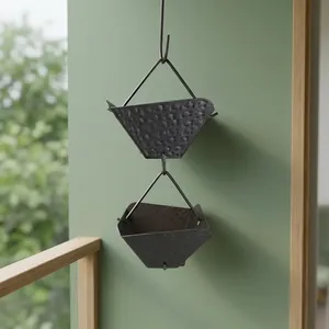 โซ่ระบายน้ำฝนอะลูมิเนียมแบบตอกลายตกแต่งรางน้ำฝนสำหรับสวนกลางแจ้ง - Product Image 1